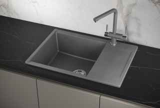 Мойка кухонная Granula 7003, ГРАФИТ